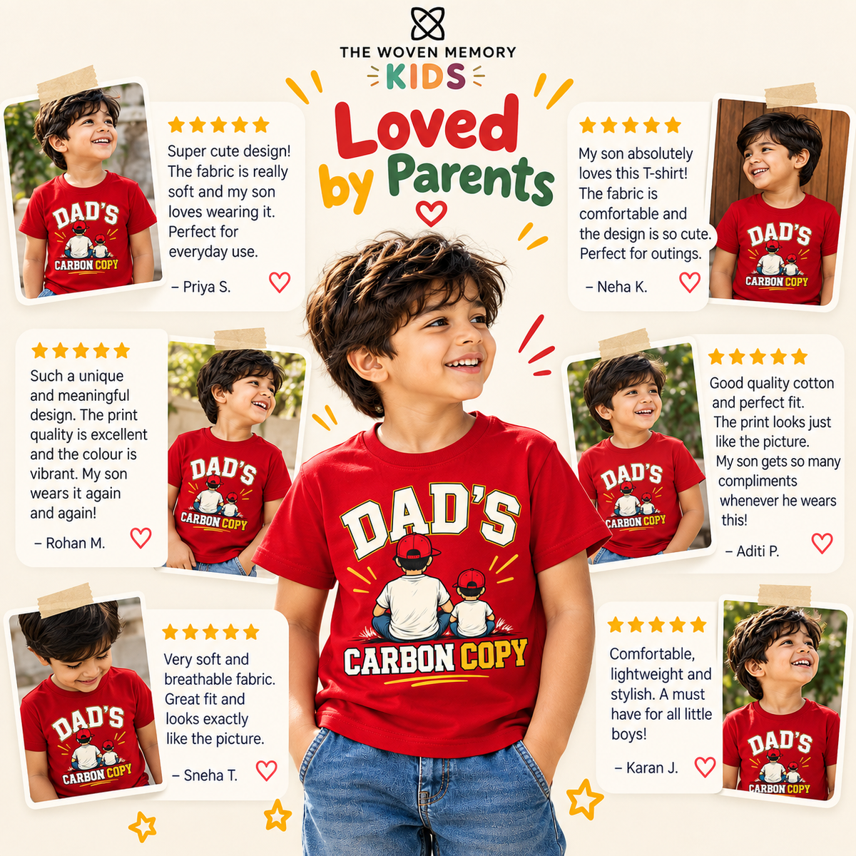 Kids Printed T-Shirt – Dad’s Carbon Copy