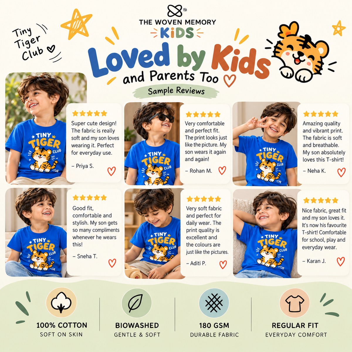 Kids Printed T-Shirt – Tiny Tiger Club